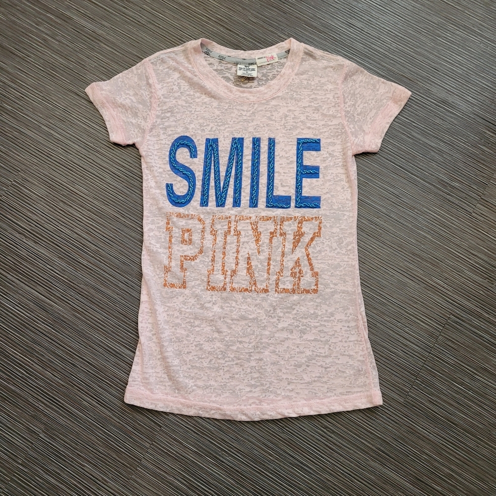 Pink Small Burnout Graphic Tee Victoria's Secret